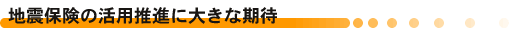 地震保険の活用推進に大きな期待
